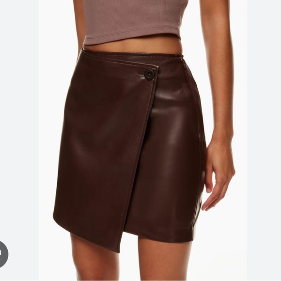 Dresses & Skirts - Aritzia Vicinity skirt, vegan leather wrap style mini skirt